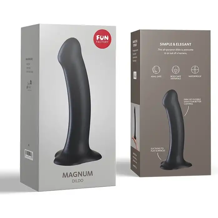 Чёрный гладкий фаллоимитатор Magnum - 18,3 см. Фотография 2.