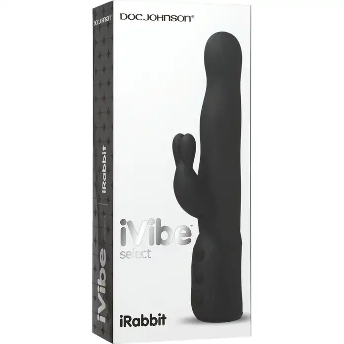 Чёрный хай-тек вибромассажер iVibe Select iRabbit - 26 см - IVibe Select