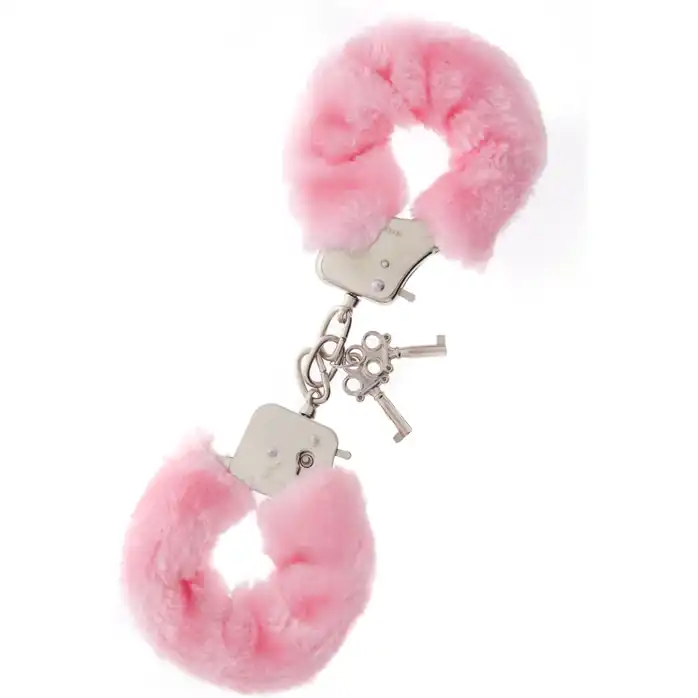 Металлические наручники с розовой меховой опушкой Metal Handcuffs With Plush