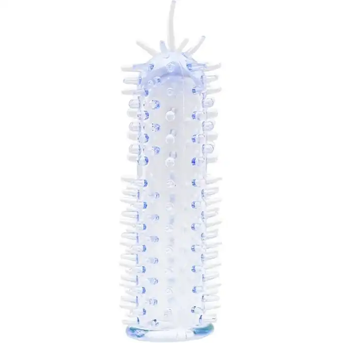 Голбуая насадка с шипами и усиками SENSASOFT SLEEVE BLUE - 16,5 см