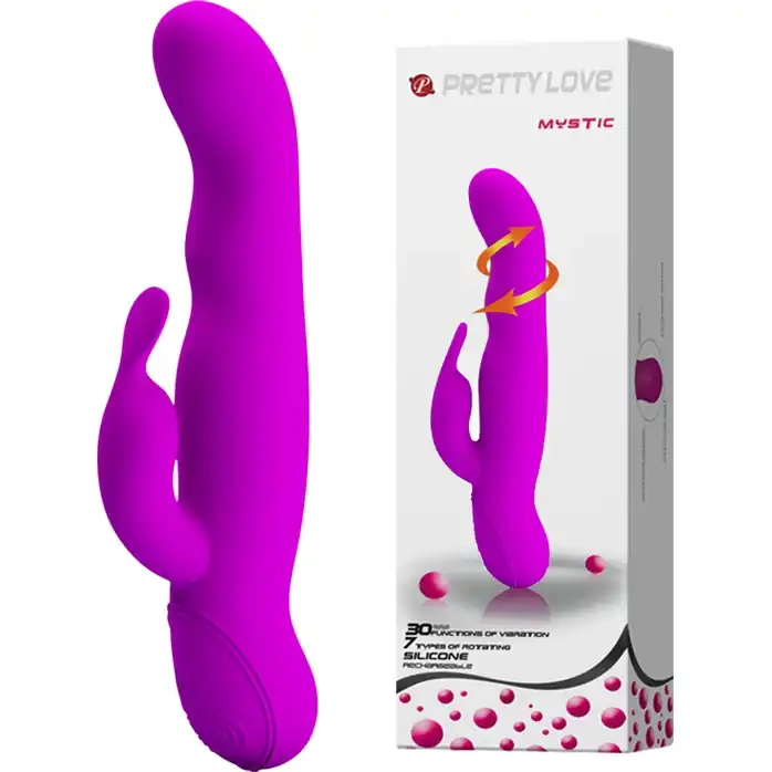 Перезаряжаемый лиловый вибратор Mistic - 23,5 см - Pretty Love. Фотография 8.