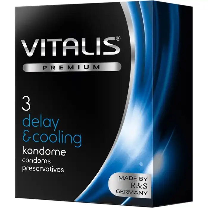Презервативы VITALIS PREMIUM delay cooling с охлаждающим эффектом - 3 шт