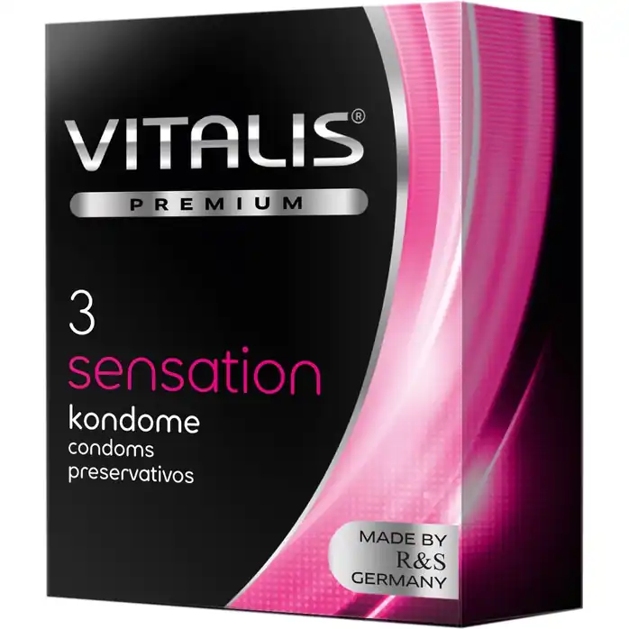 Презервативы с пупырышками и кольцами VITALIS PREMIUM sensation - 3 шт