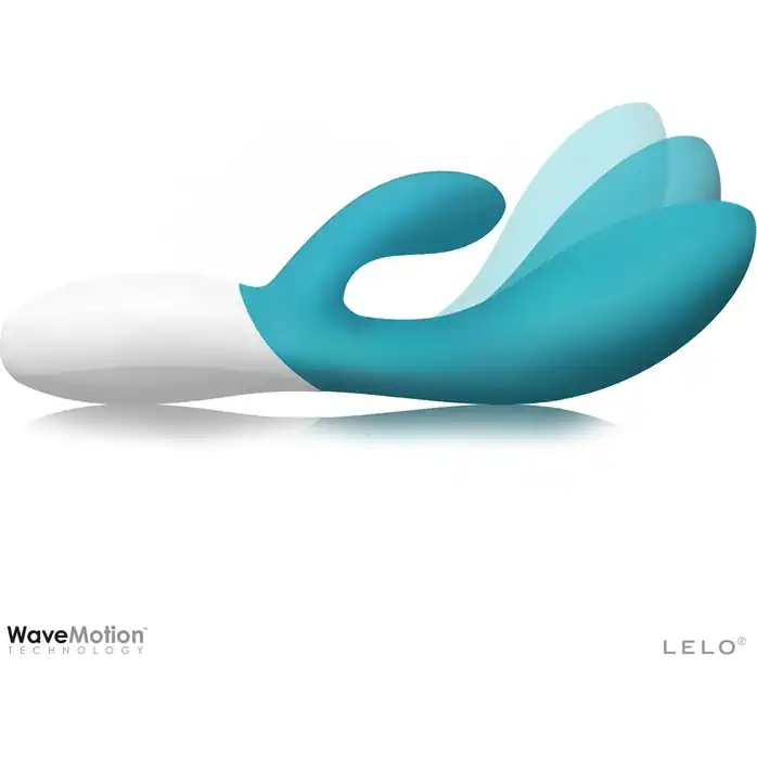 Вибромассажер с клиторальным стимулятором INA Wave Blue - 19,5 см. Фотография 2.