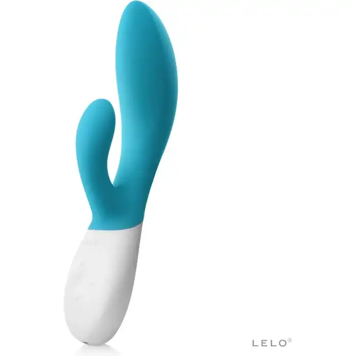 Вибромассажер с клиторальным стимулятором INA Wave Blue - 19,5 см