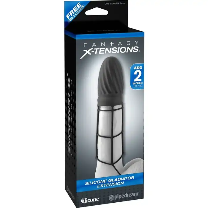 Чёрная насадка Silicone Gladiator Extension - 14 см - Fantasy X-tensions
