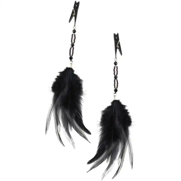 Украшение на грудь с пёрышками FANCY FEATHER CLAMPS - Fetish Fantasy Limited Edition