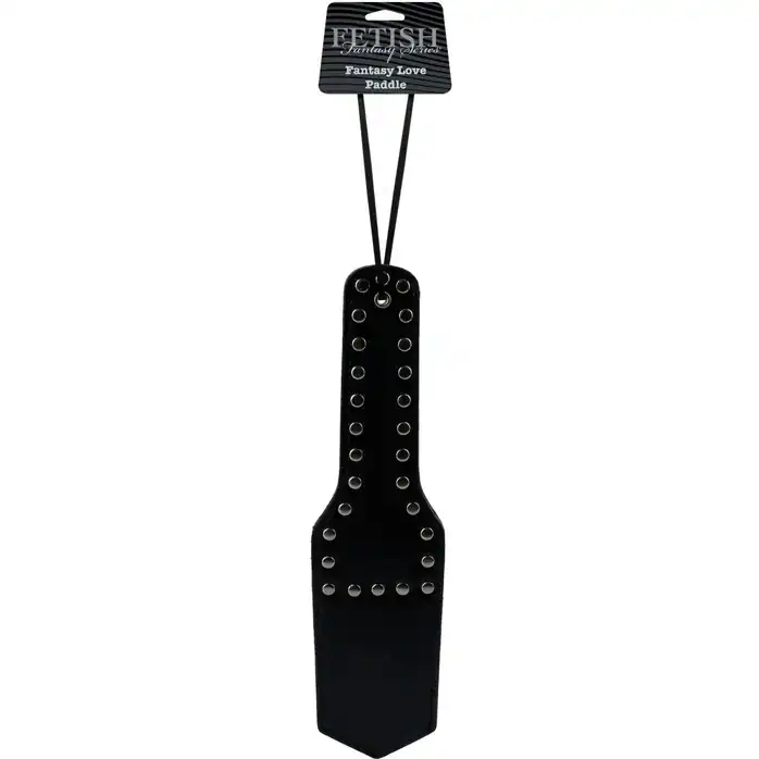 Чёрная шлёпалка с клёпками FANTASY LOVE PADDLE - 30 см - Fetish Fantasy Limited Edition