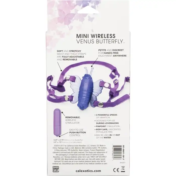 Фиолетовая вибробабочка на ремешках Micro Wireless Venus Butterfly. Фотография 5.