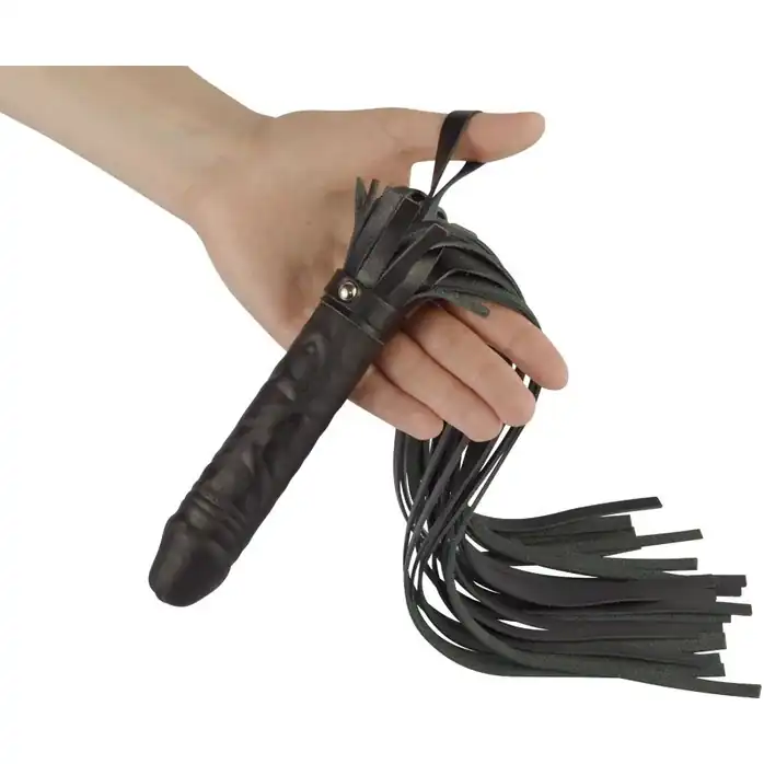 Чёрная плеть Ракета А с ручкой-фаллосом - 50 см - BDSM accessories. Фотография 2.