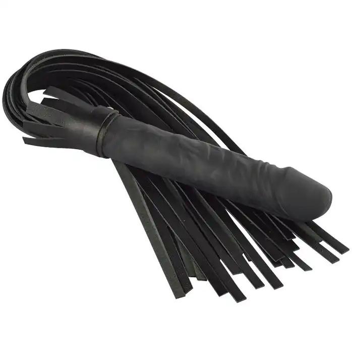 Чёрная плеть Ракета А с ручкой-фаллосом - 50 см - BDSM accessories. Фотография 3.
