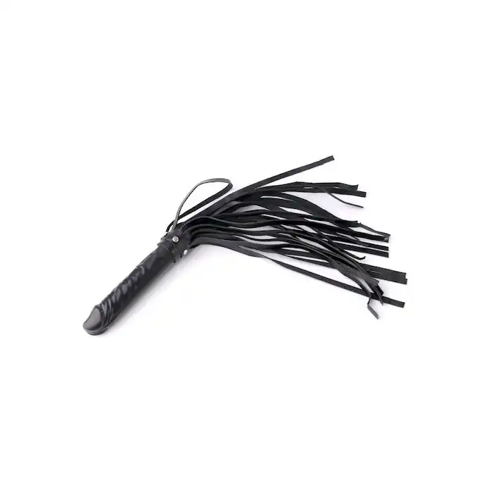 Чёрная плеть Ракета А с ручкой-фаллосом - 50 см - BDSM accessories