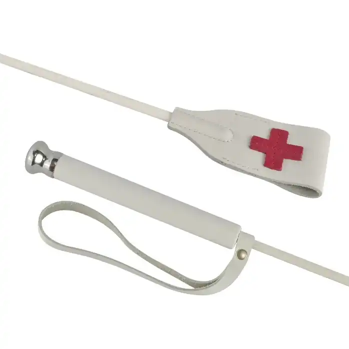 Белый стек с деревянной рукоятью - 70 см - BDSM accessories. Фотография 2.