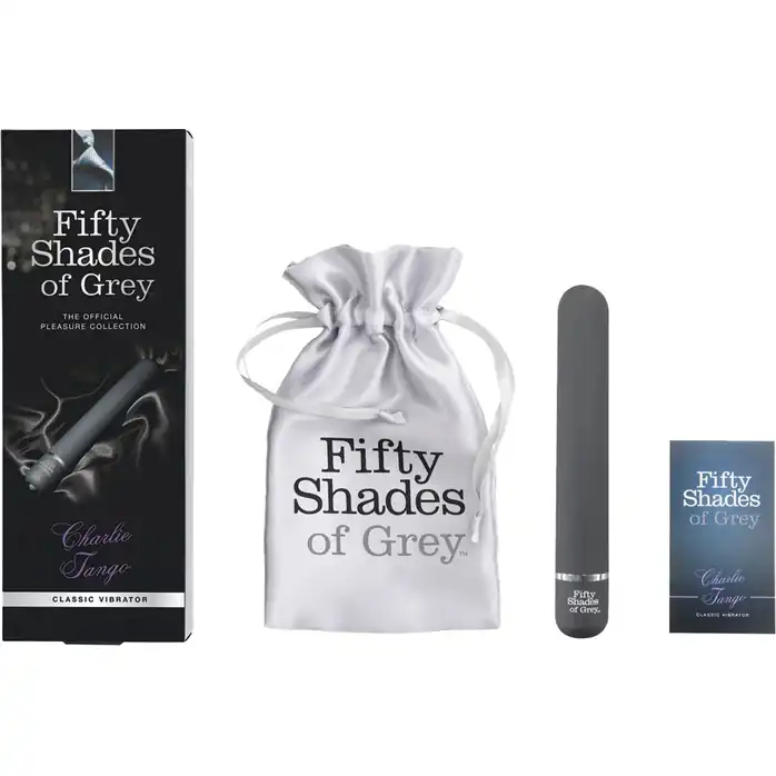 Темно-серый вибромассажер Charlie Tango - 18,4 см - Fifty Shades of Grey. Фотография 2.