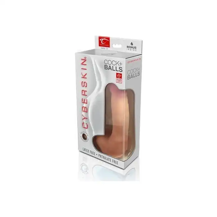Фаллоимитатор из реалистичного материала CyberSkin Cyber Cock with Balls Medium - 18 см - CyberSkin