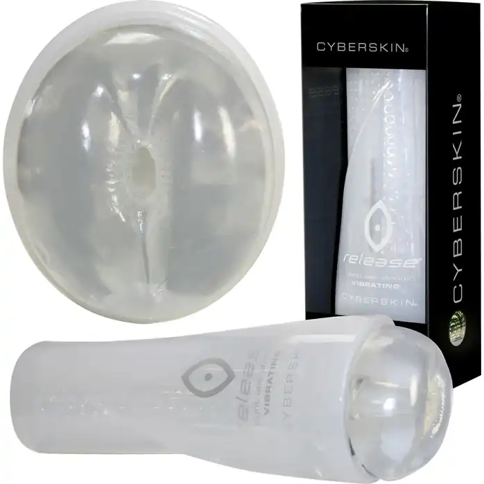 Прозрачный мастурбатор-анус в тубусе Cyberskin Tight Ass с вибрацией - CyberSkin
