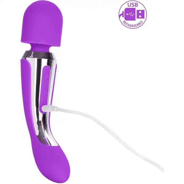 Фиолетовый вибромассажер Body Wand Massager - 22,25 см - Embrace. Фотография 6.