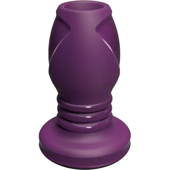 Фиолетовая анальная пробка с тоннелем The Stretch Medium - 10,7 см - Platinum Premium Silicone