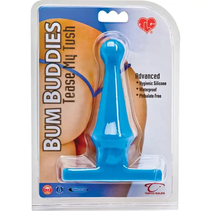 Голубая анальная пробка Bum Buddies Tease My Tush Advanced Silicone Anal Plug - 15 см - TLC. Фотография 3.