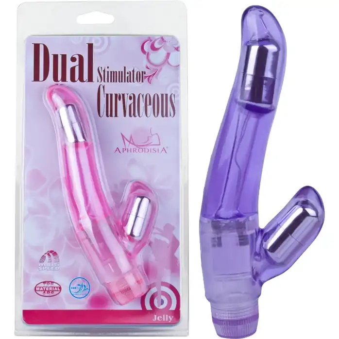 Фиолетовый вибростимулятор Dual Stimulator Curvaceous. Фотография 3.