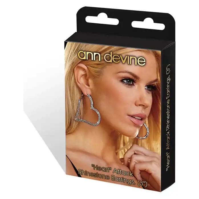 Серьги-сердца из кристаллов Heart Attack Earrings. Фотография 3.