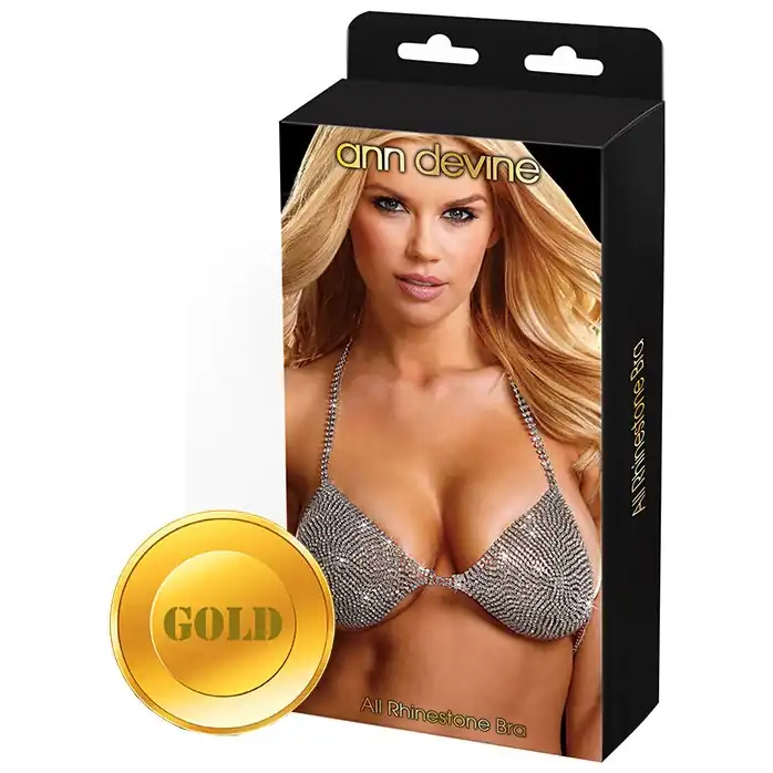 Бюстгальтер из золотистых кристаллов All Rhinestone Bra