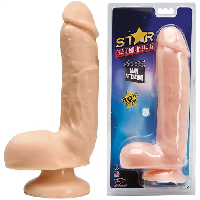 Телесный фаллос на присоске Star Performer Series Main Attraction Light - 25 см - Star Performer