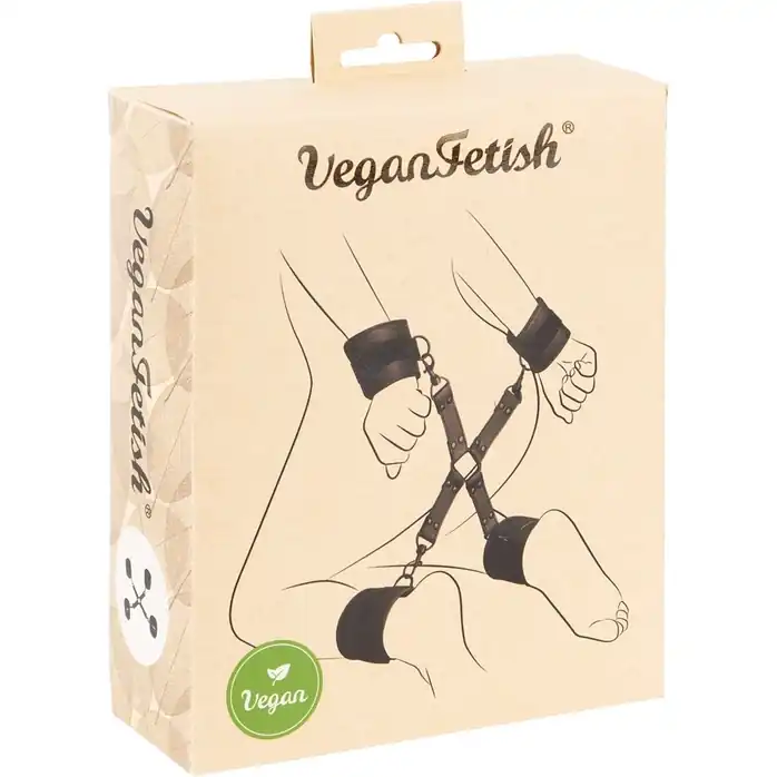 Черный набор крестовой фиксации Bondage Set - VeganFetish. Фотография 6.