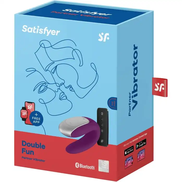Фиолетовый вибромассажёр для пар Satisfyer Double Fun. Фотография 7.