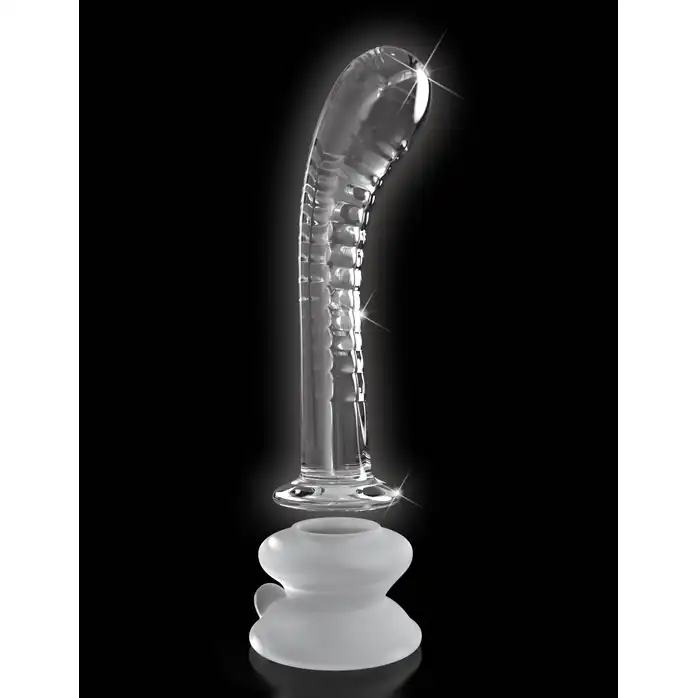 Прозрачный стеклянный стимулятор Icicles №88 с силиконовой присоской - 18 см - Icicles. Фотография 4.