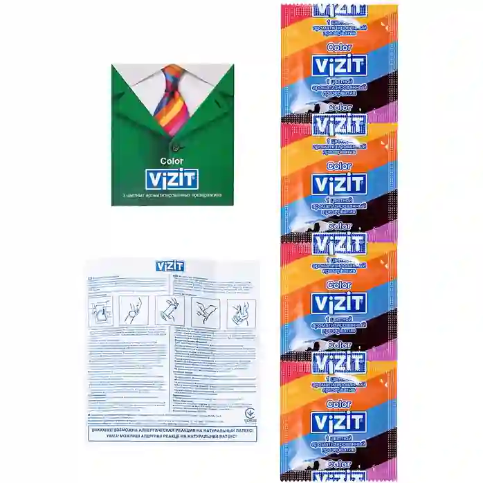 Цветные ароматизированные презервативы VIZIT Color - 3 шт. Фотография 7.