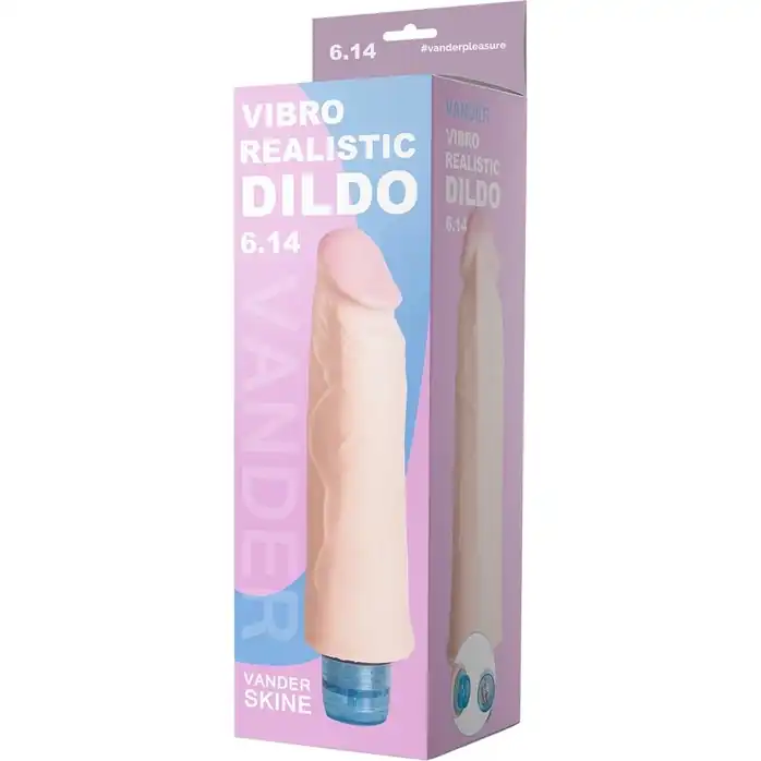 Телесный вибромассажёр Vibro Realistic Cock Dildo - 19 см. Фотография 5.