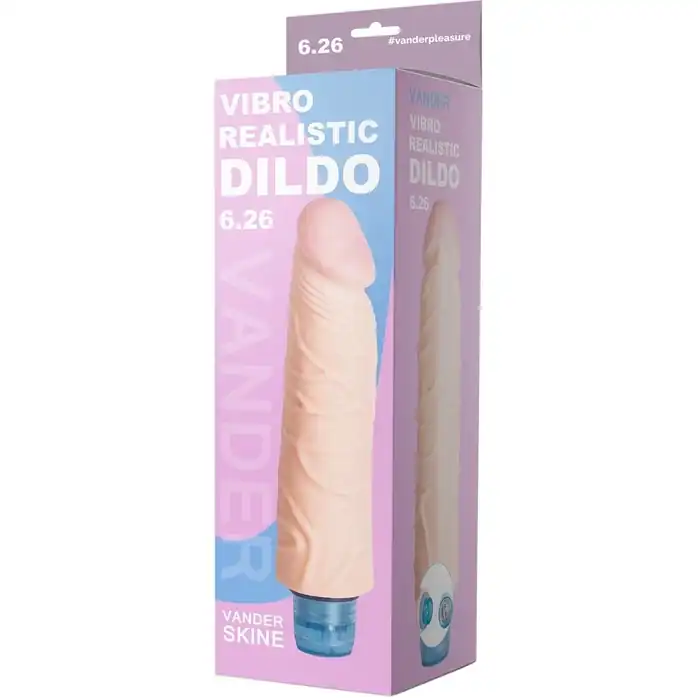 Телесный вибромассажёр Vibro Realistic Cock Dildo - 17,4 см. Фотография 5.