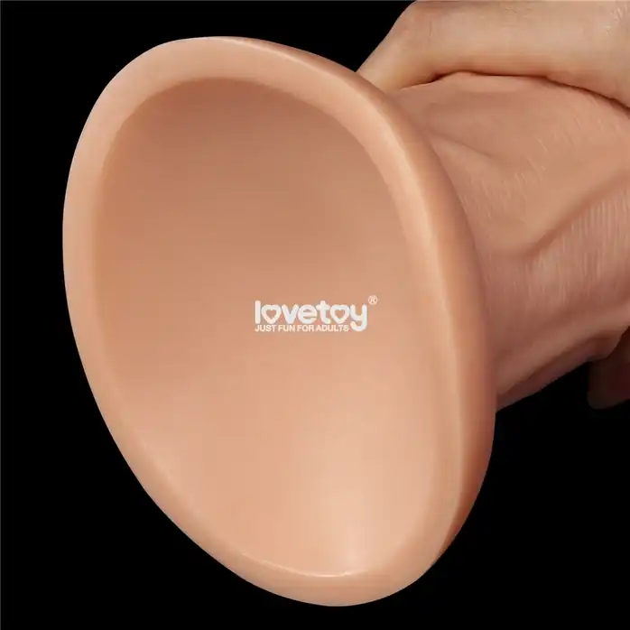 Телесный фаллоимитатор-гигант 9.5 Realistic Curved Dildo - 24 см. Фотография 4.