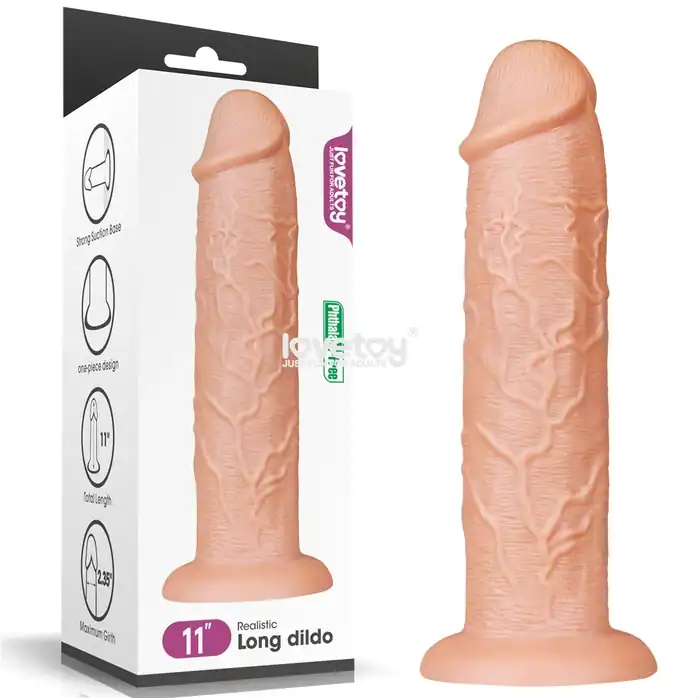 Телесный фаллоимитатор-гигант 11 Realistic Long Dildo - 28 см