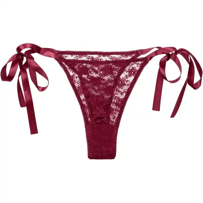 Кружевные трусики с клиторальным вибратором Remote Control Lace Thong Set. Фотография 5.