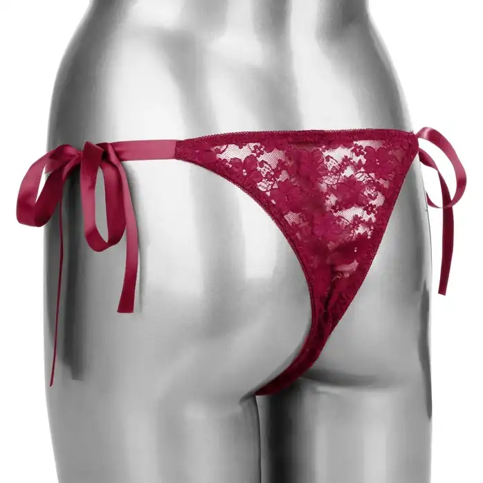 Кружевные трусики с клиторальным вибратором Remote Control Lace Thong Set. Фотография 7.