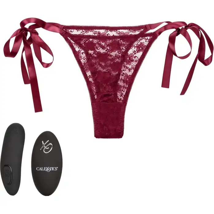 Кружевные трусики с клиторальным вибратором Remote Control Lace Thong Set