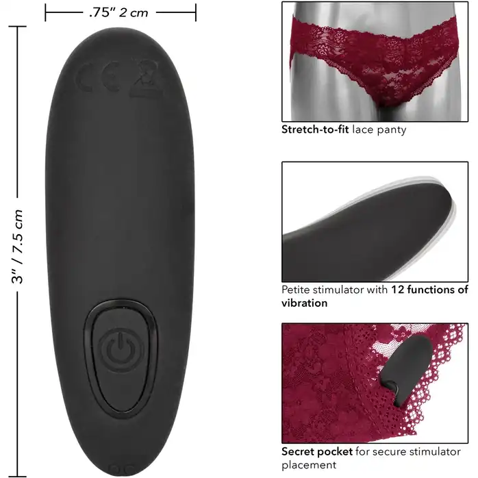 Кружевные трусики с клиторальным вибратором Remote Control Panty Set S/M. Фотография 2.