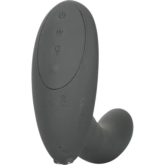 Серый стимулятор простаты Remote Control Inflatable Probe с вибрацией и функцией расширения - 11,5 см - Eclipse. Фотография 6.