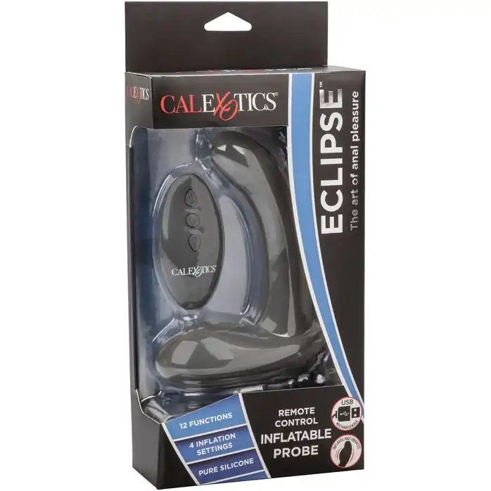 Серый стимулятор простаты Remote Control Inflatable Probe с вибрацией и функцией расширения - 11,5 см - Eclipse. Фотография 8.