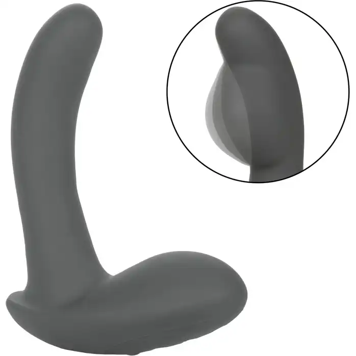 Серый стимулятор простаты Remote Control Inflatable Probe с вибрацией и функцией расширения - 11,5 см - Eclipse