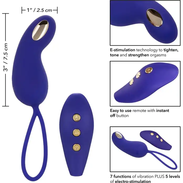 Фиолетовый вибротренажёр Кегеля с электростимуляцией Intimate E-Stimulator Remote Teaser - Impulse. Фотография 3.