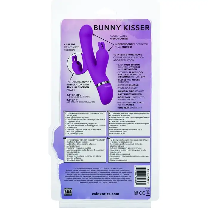 Лиловый вибратор-кролик Foreplay Frenzy Bunny Kisser. Фотография 8.
