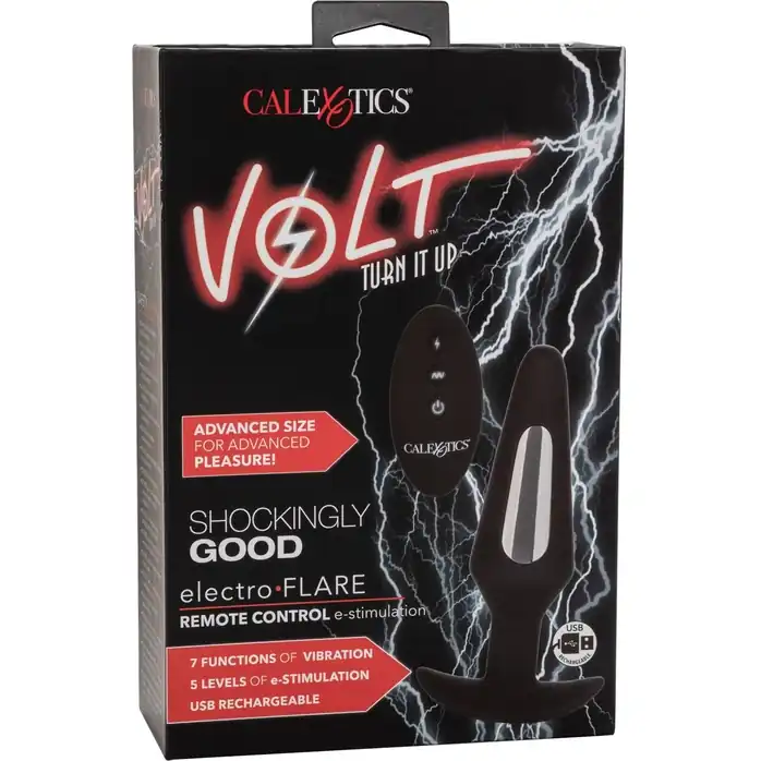Черная анальная пробка с электростимуляцией Volt Electro-Flare - 14,5 см - Volt. Фотография 8.