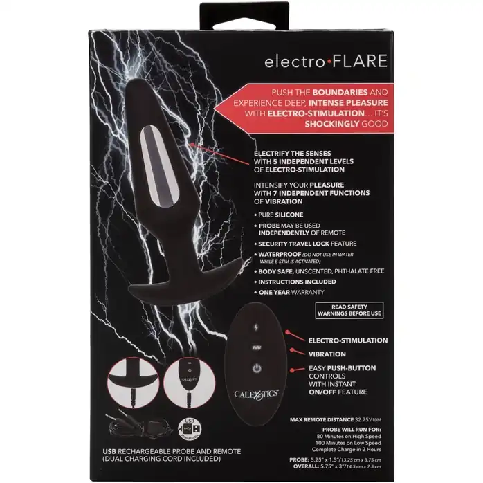 Черная анальная пробка с электростимуляцией Volt Electro-Flare - 14,5 см - Volt. Фотография 9.