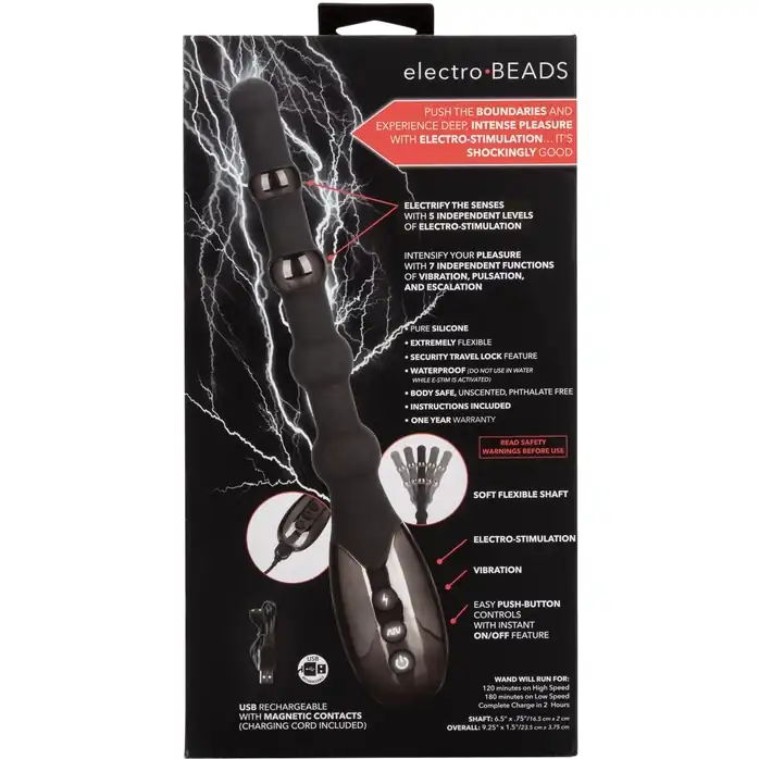 Черный анальный электростимулятор Volt Electro-Beads - 23,5 см - Volt. Фотография 8.