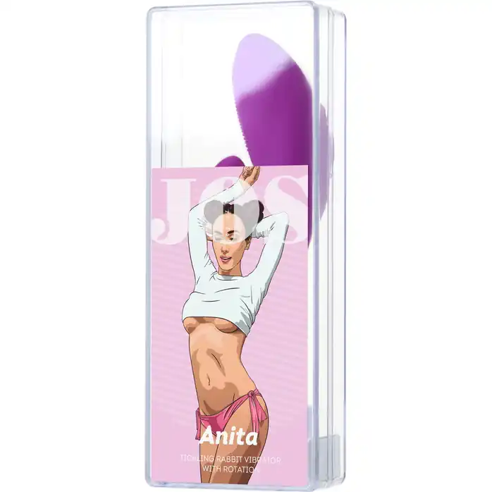 Фиолетовый вибратор с ресничками Anita - 18 см. Фотография 9.