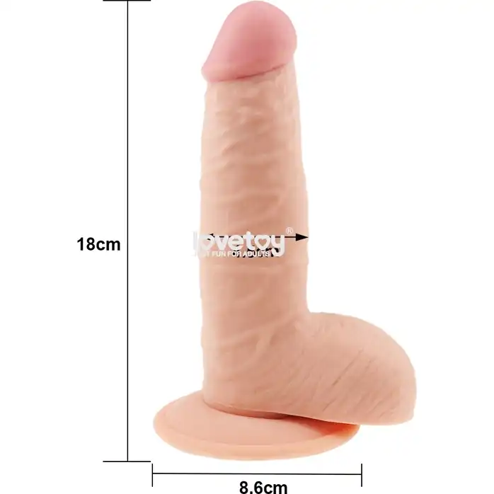 Телесный фаллоимитатор-реалистик 7.5 The Ultra Soft Dude - 18 см. Фотография 2.