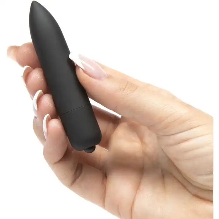 Черная вибропуля X-Basic Long Bullet 10 speeds - 9 см. Фотография 2.